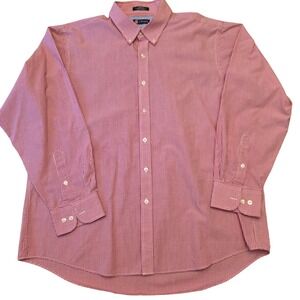 Chaps Classic Fit Red Gingham‎ Button Down Shirt Men Size XL